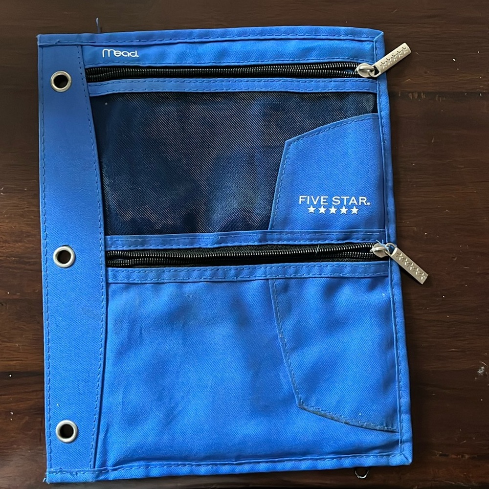 MEAD Five Star Pencil Pouch School Office Organizer Pen Marker 3 ring binder